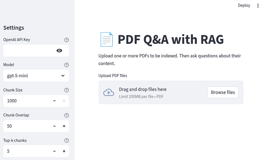Application Landing Page