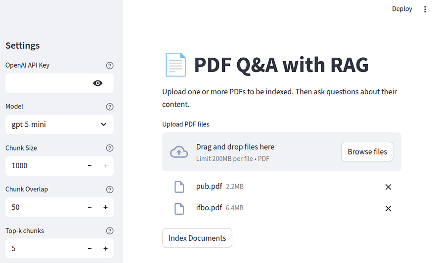 Application Landing Page