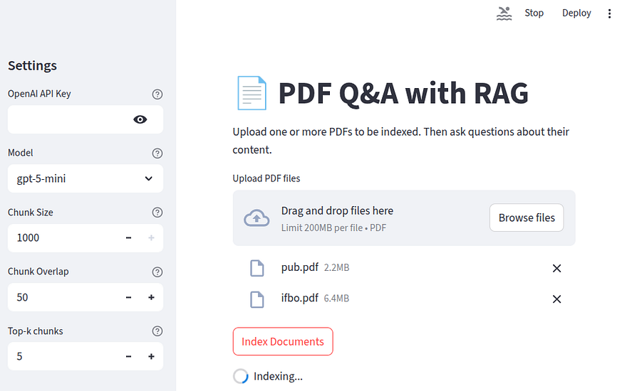 Application Landing Page