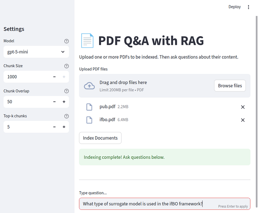 Application Landing Page